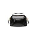 Clavia Black Leather Camera Crossbody Bag