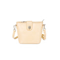 Retro Cube Top Grain Leather Mini Bucket Bag – Cream Beige