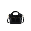 Retro Grace Black Leather Tote Crossbody Bag – Soft Vintage Crossbody for Women