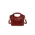 Retro Grace Burgundy Leather Tote Crossbody Bag – Elegant Vintage Crossbody for Women