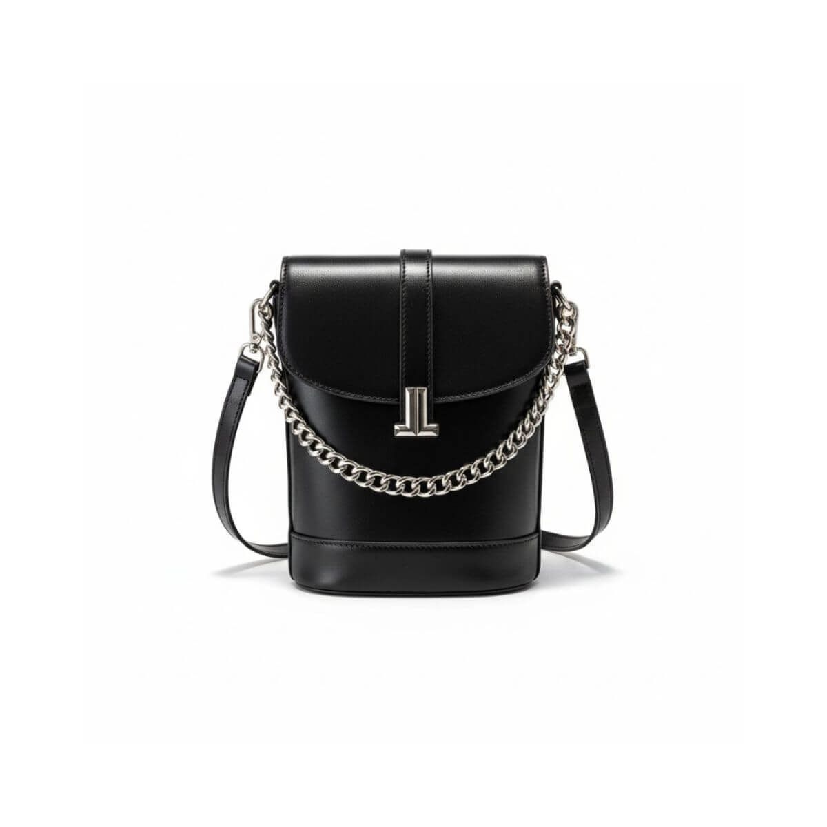 Retro Luxe Mini Crossbody Bag – Black