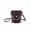 Retro Luxe Mini Crossbody Bag – Burgundy Red
