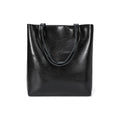 Urban Essential Classic Black Oil-Waxed Leather Tote Bag
