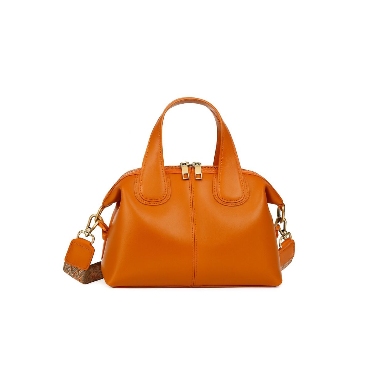 Adele Sunset Yellow Leather Boston Crossbody Bag – Chic Everyday Handbag
