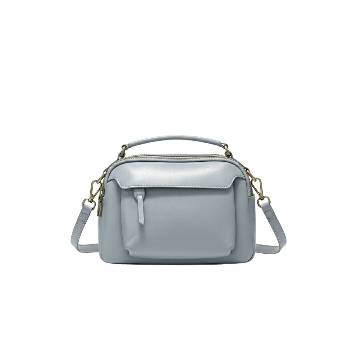 Clavia Light Blue Leather Camera Crossbody Bag – Stylish Structured Crossbody Bag for Women NZ