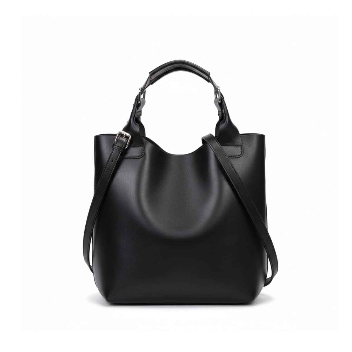 Comfy Chic Leather Tote Bag – Black