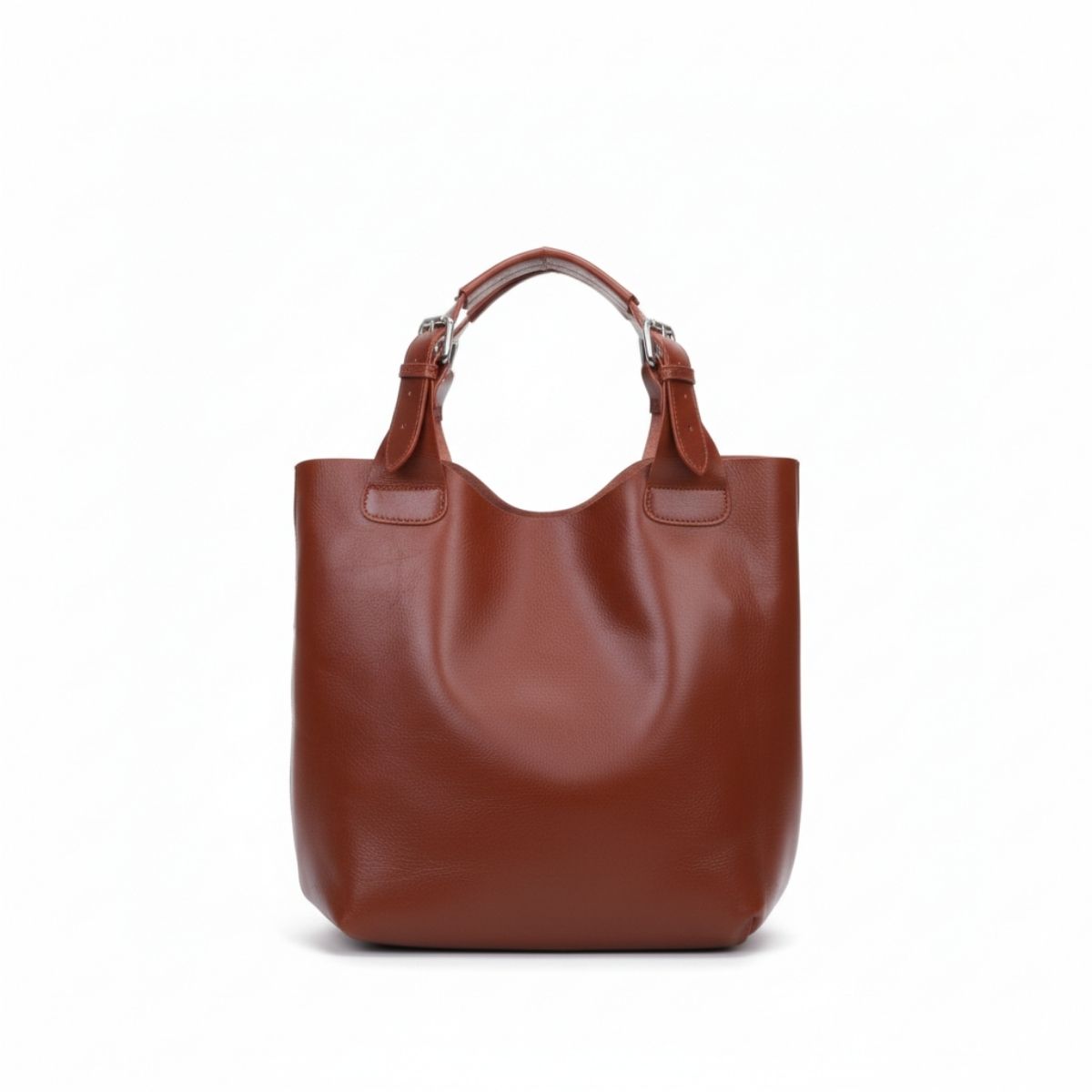 Comfy Chic Leather Tote Bag – Coffee Brown