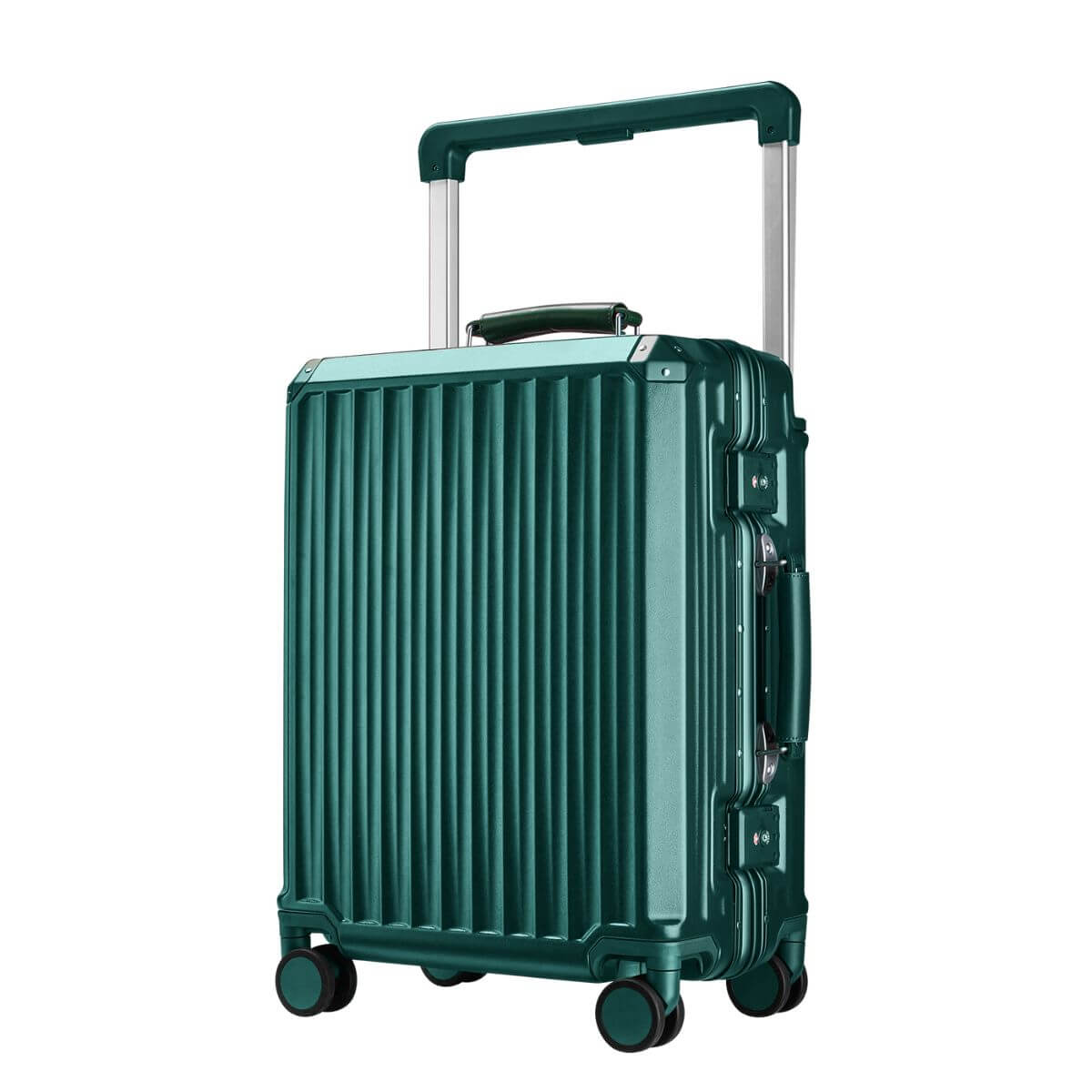 Fortex 20 Inch Dark Green Carry On Suitcase – Aluminum Frame Cabin Luggage