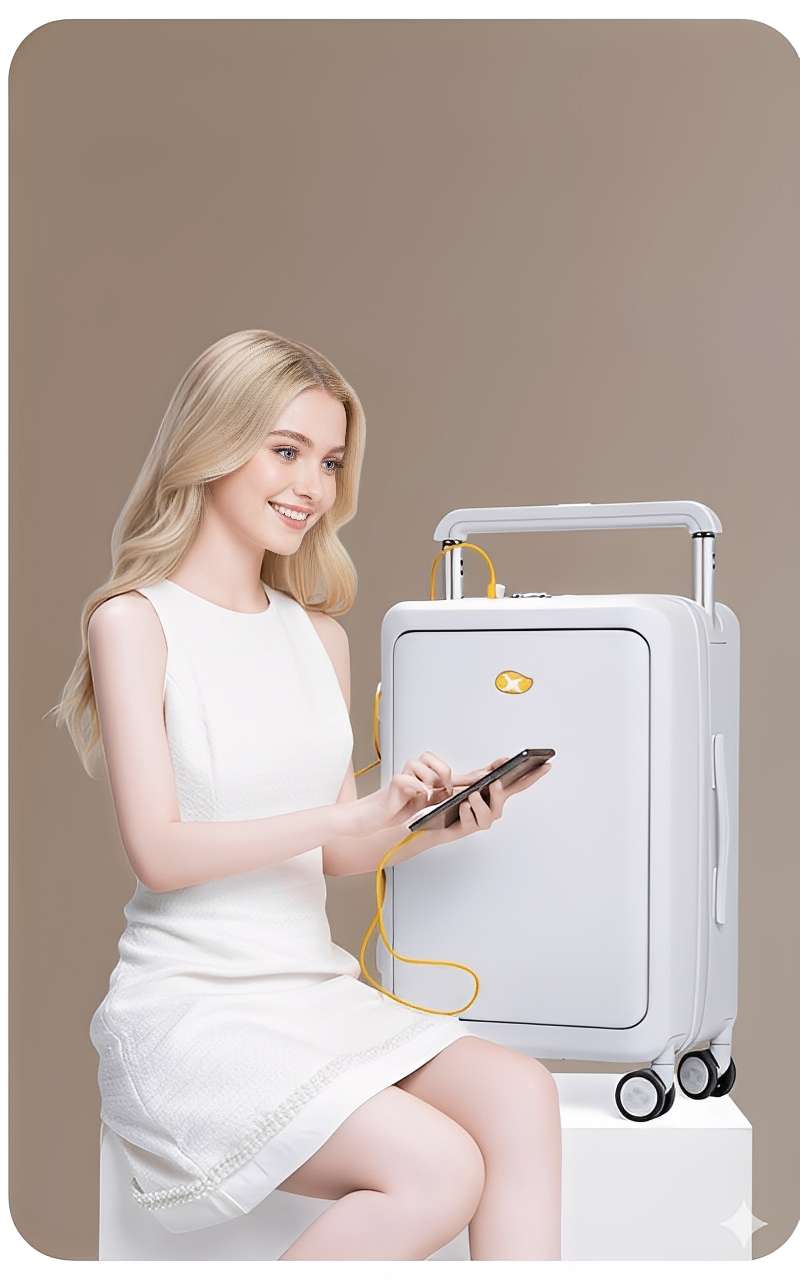 Travo One 20 Inch Lightweight Carry-On Suitcase – Cocoa White