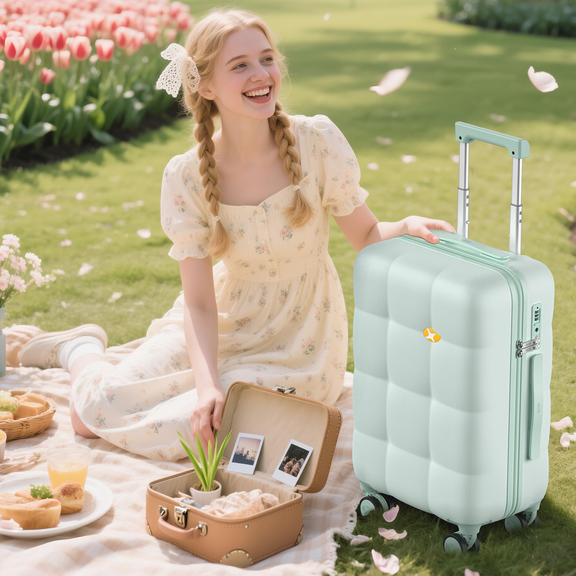 CloudLite 24 Inch Check In Luggage – Mint Green