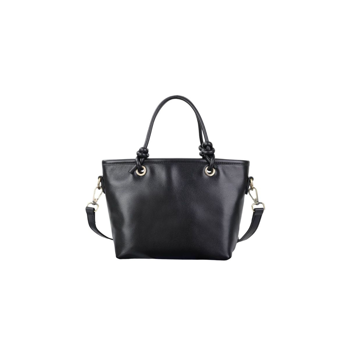 Lumo Mini Grace Oil Wax Leather Mini Tote Bag – Black