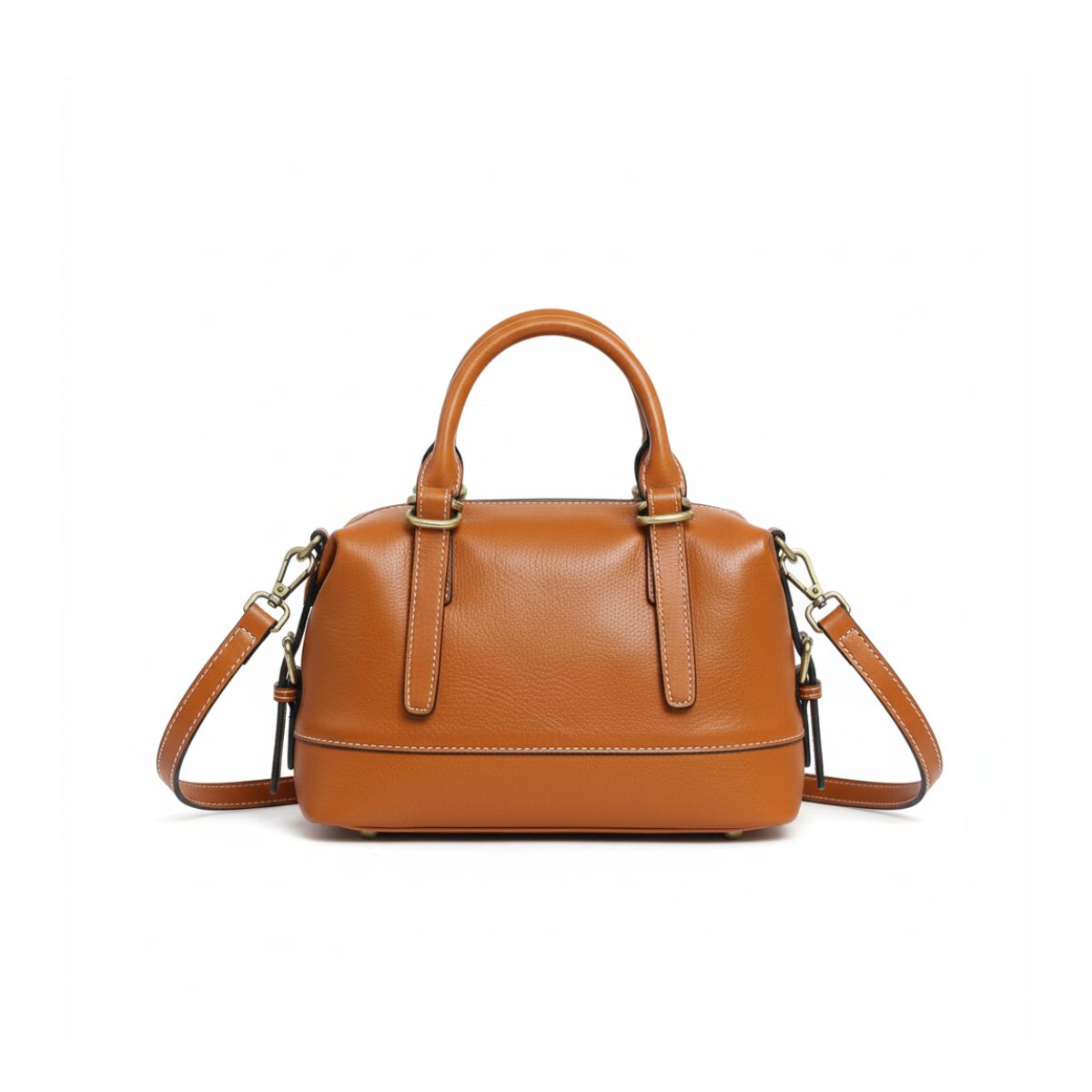 Metro Classic Full-Grain Leather Handbag - Amber Tan