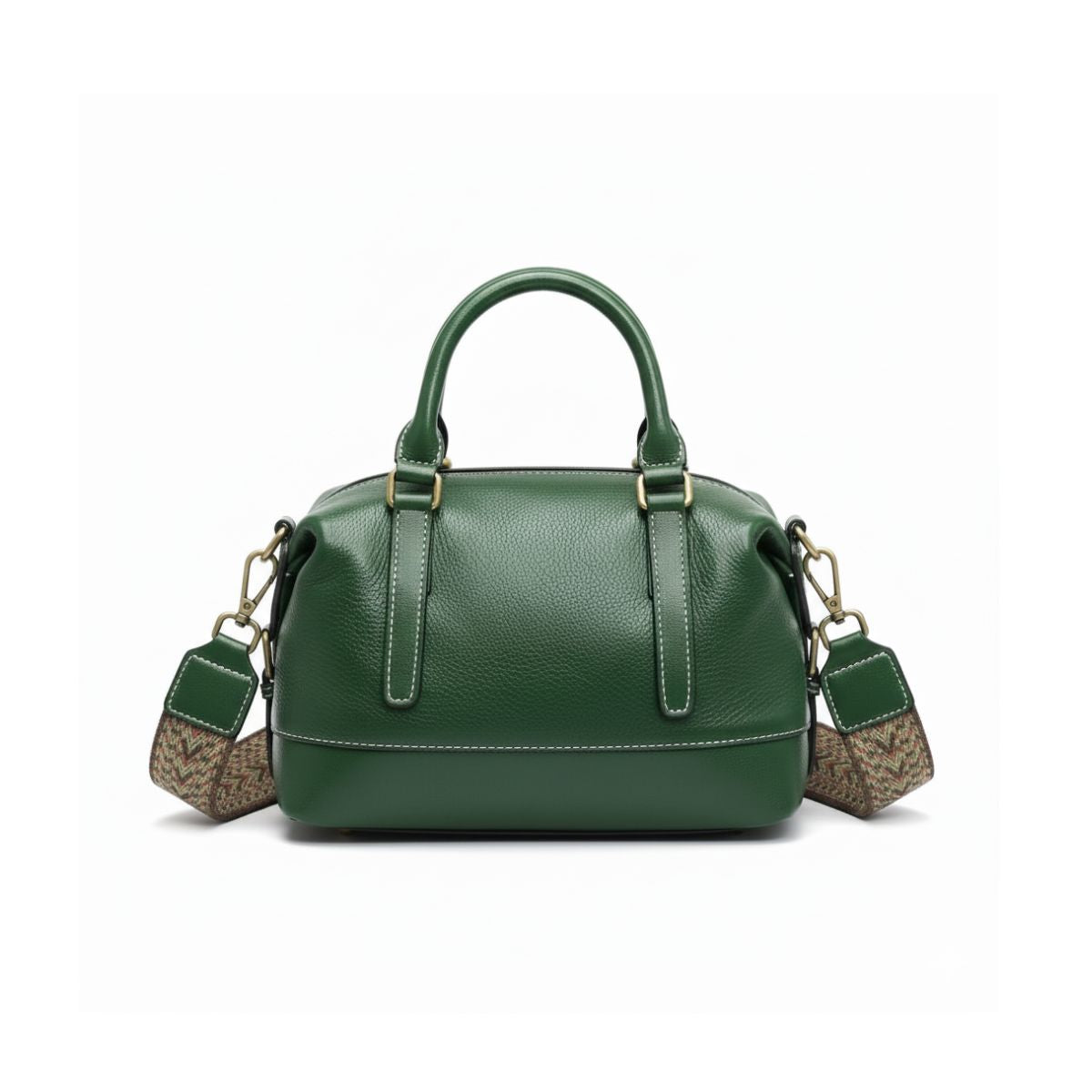 Metro Classic Full-Grain Leather Handbag - Emerald Green