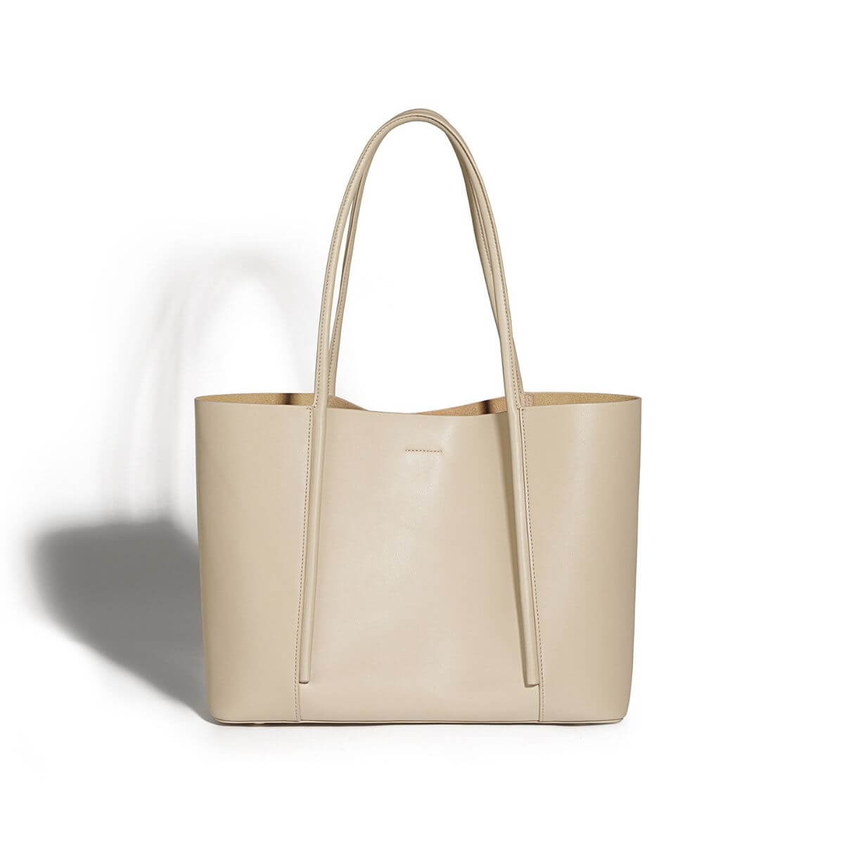 Metro Leather Tote Bag – Apricot Beige