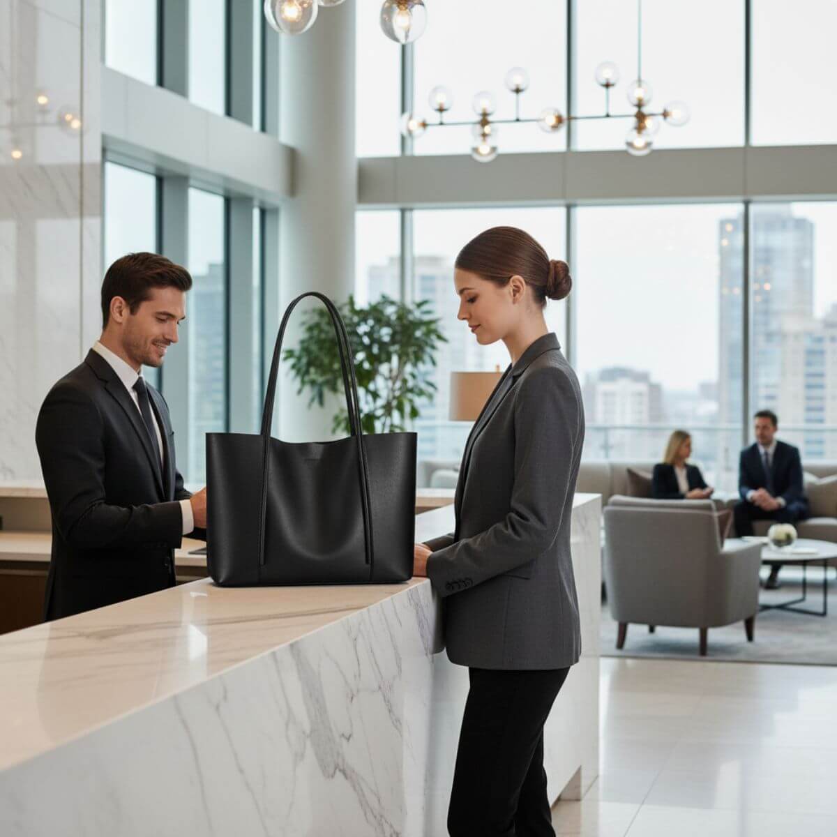 Metro Leather Tote Bag – Classic Black
