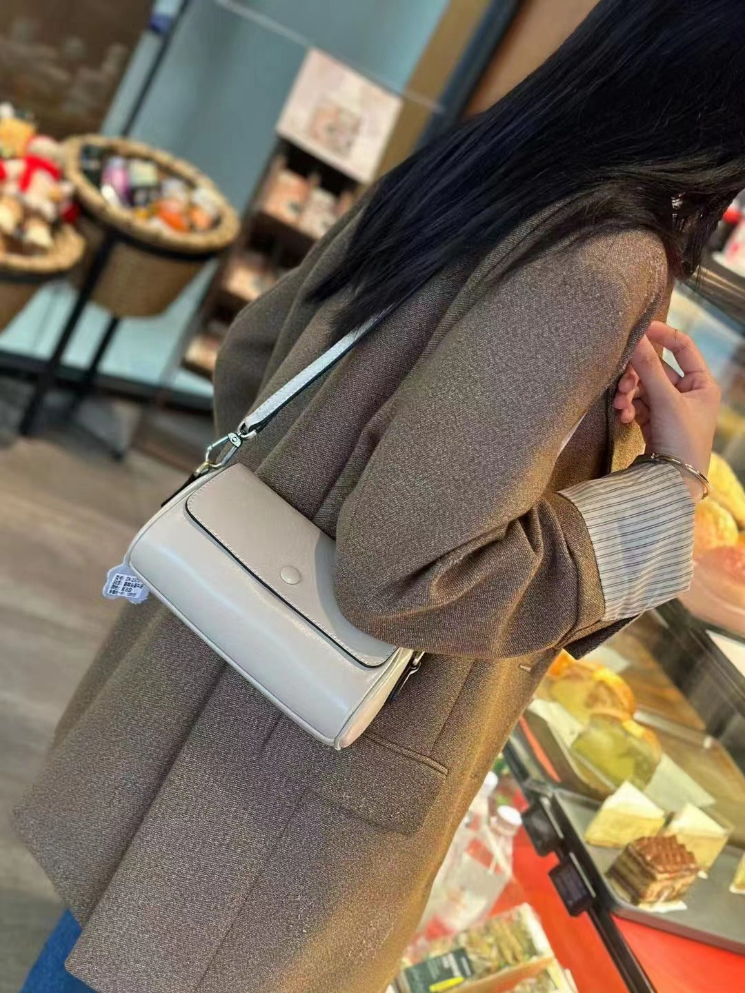 Retro Frame Mini Crossbody Bag – Ivory White