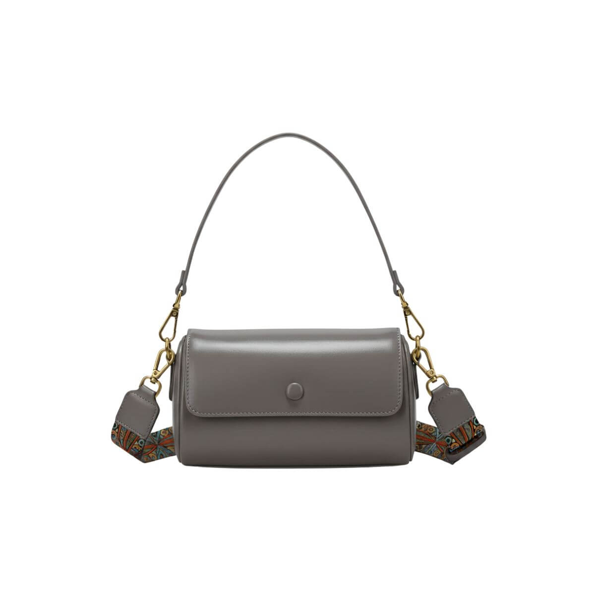 Retro Frame Mini Crossbody Bag – Taupe Grey