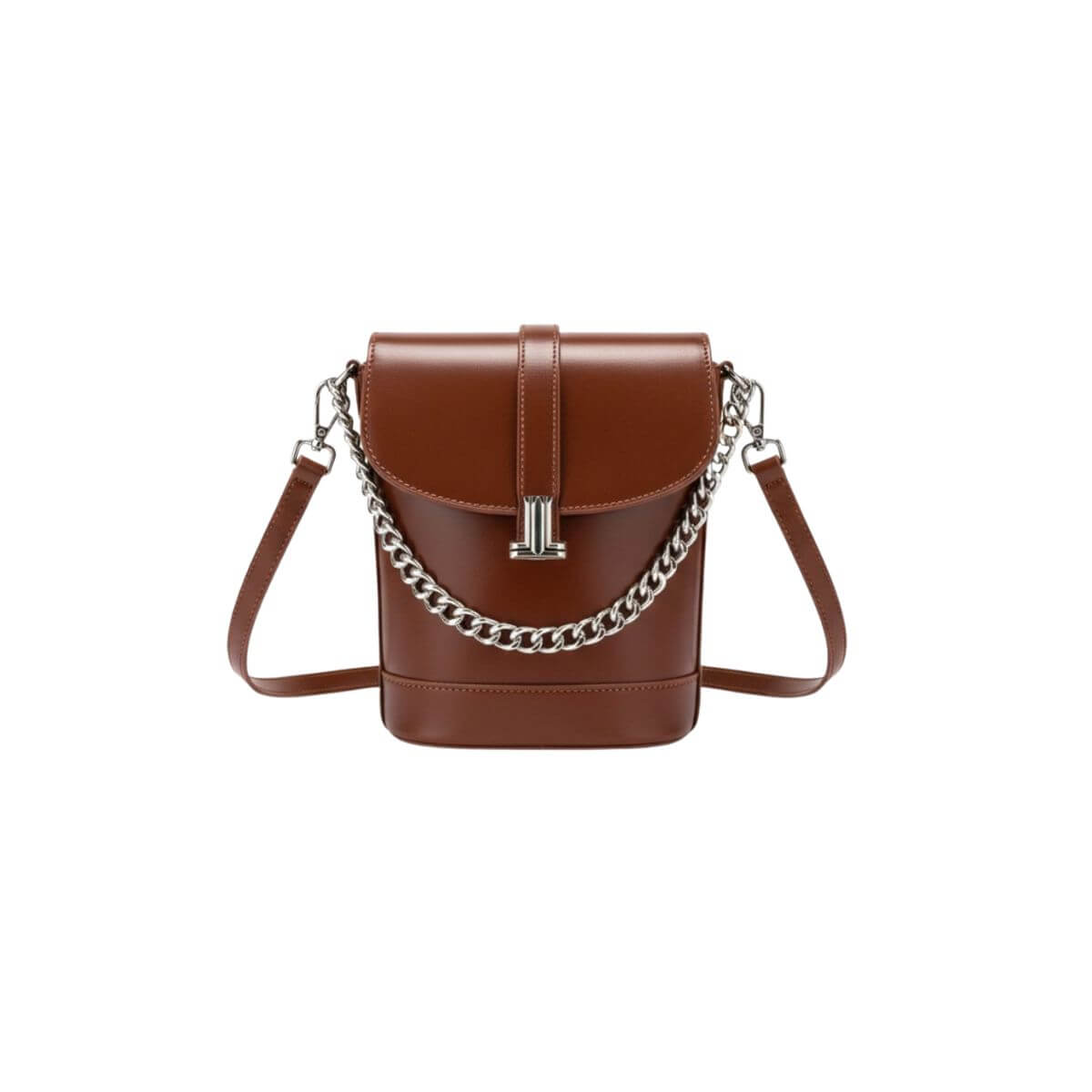 Retro Luxe Mini Crossbody Bag – Chestnut Brown