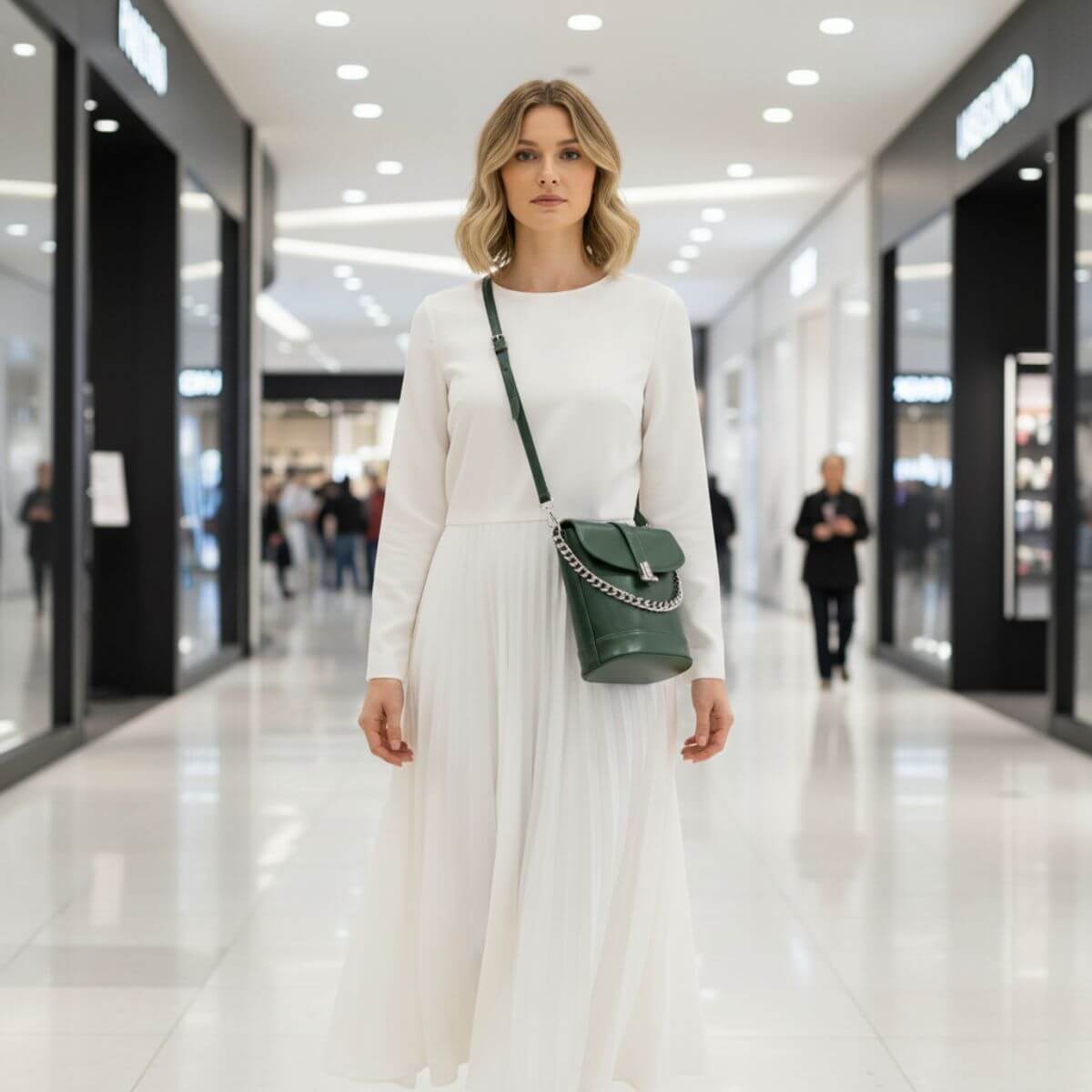 Retro Luxe Mini Crossbody Bag – Emerald Green