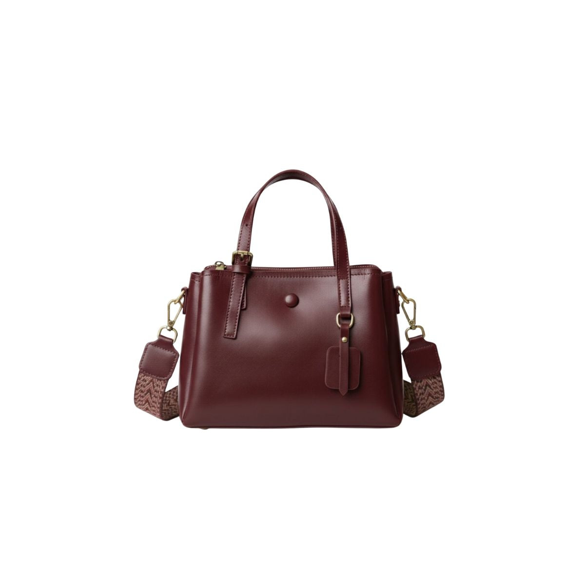 Retro Muse Oil Wax Leather Tote Bag – Wine Red