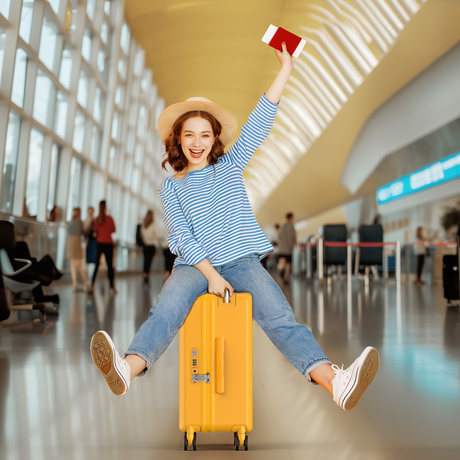 Travo One 20 inch Lightweight Carry-On Suitcase – Mango Yellow