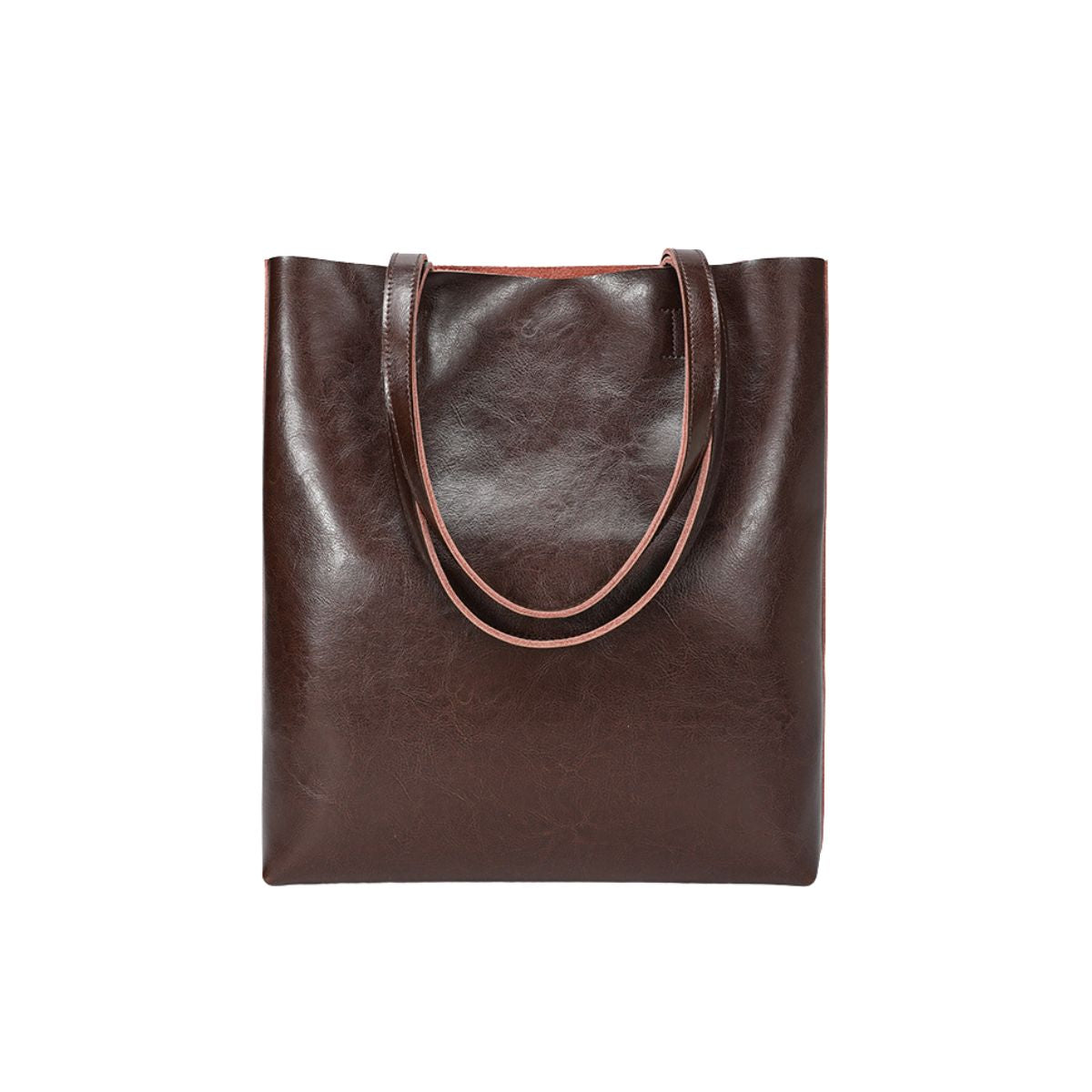 Urban Essential Coffee Brown Oil-Waxed Leather Tote Bag