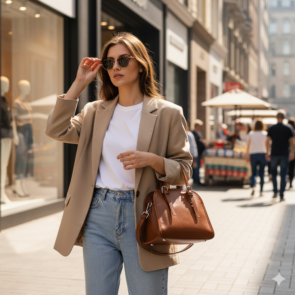 Urban Grace Chestnut Brown Crossbody Shoulder Bag – Leather Handbag