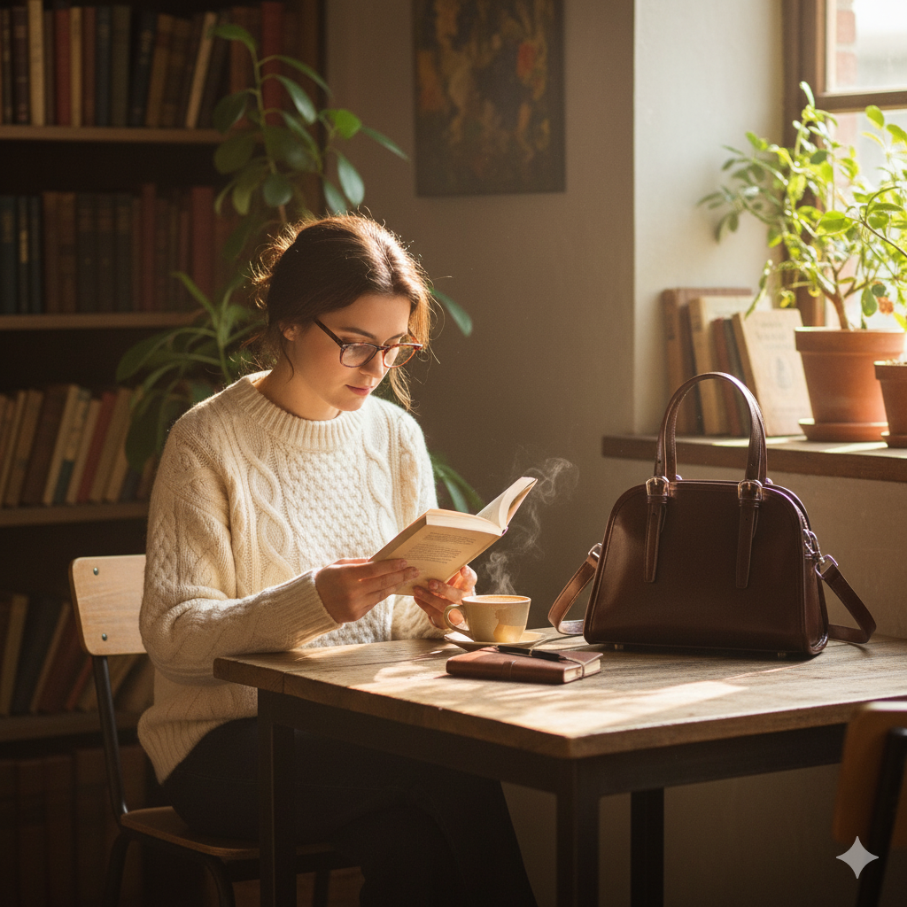 Urban Grace Coffee Brown Shoulder Bag – Leather Crossbody Handbag